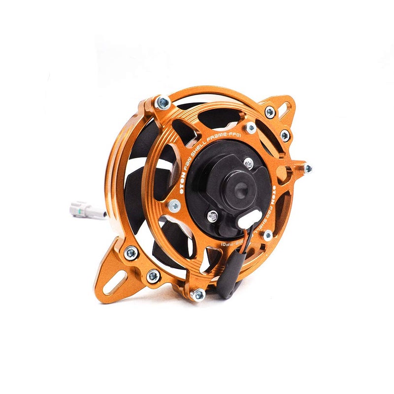 OTOM Oil Cooler Water Cooler New Electric Radiator Cooling Fan for 150cc 200cc 250cc Dirt Pit Bike Motorcycle ATV Quad Motocross (Orange Set) - Image 1